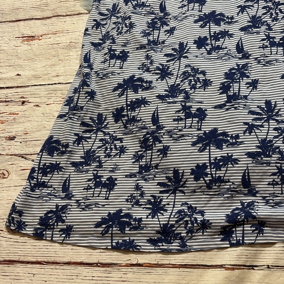 Vineyard Vines Tropical Palm Print Racerback Swing Dress Nlue Sz L - Picture 5 of 9